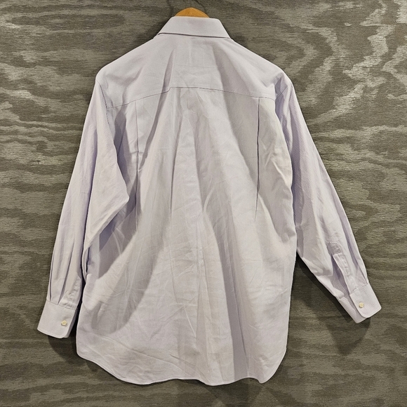 David Donahue SZ 16 32/33 Preppy Timeless Button Up Micro Print Cotton Shirt - Picture 4 of 10